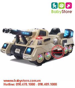 Xe tăng điện trẻ em 2809 có điều khiển từ xa (2 nòng súng, BH 1 năm)