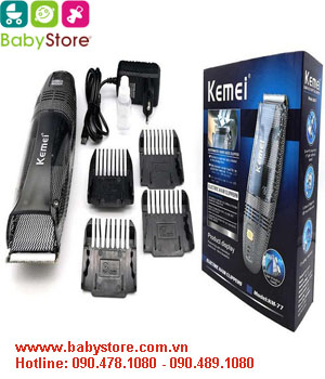 Tông đơ cắt tóc an toàn cho bé Kemei KM-77( hút bụi tóc tự động)