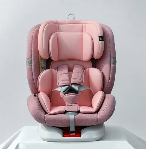 Ghế ngồi ô tô DOUX xoay 360 độ cho bé 0 – 12 tuổi, có isofix(màu hồng)